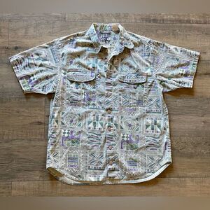 Vintage Ex Officio outdoor sport men’s size large short sleeve button up shirt